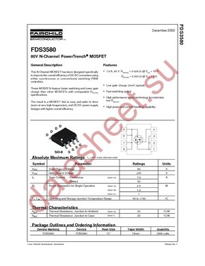 FDS3580 datasheet  